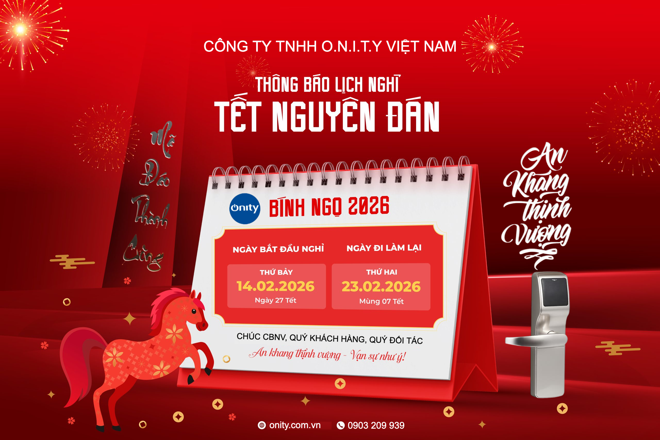 Nghi tet Onity 2026